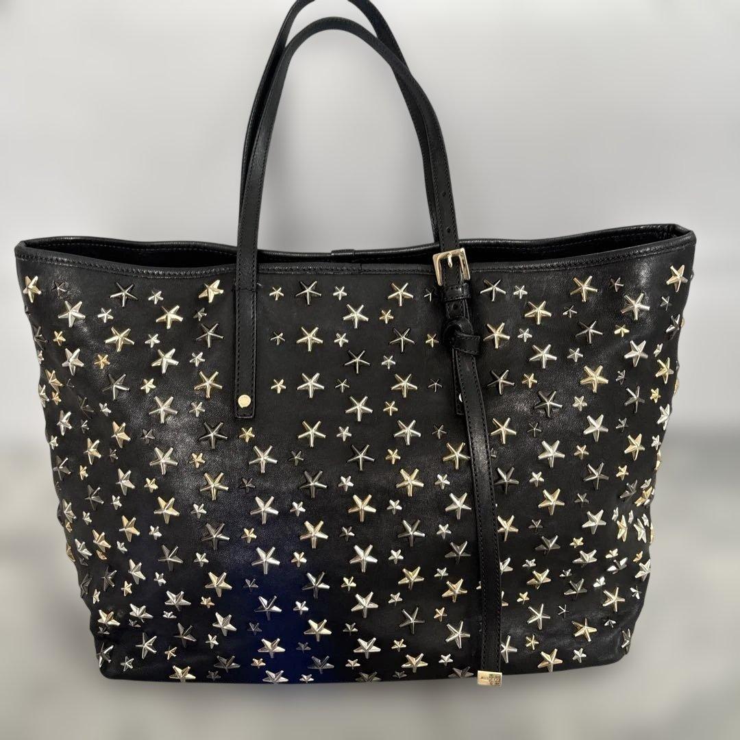 JIMMY CHOO ブラック スタースタッズ バッグ - メルカリ