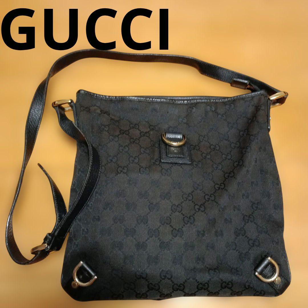 GUCCI ショルダーバッグ GGキャンバス ブラック アビー 総柄 正規品