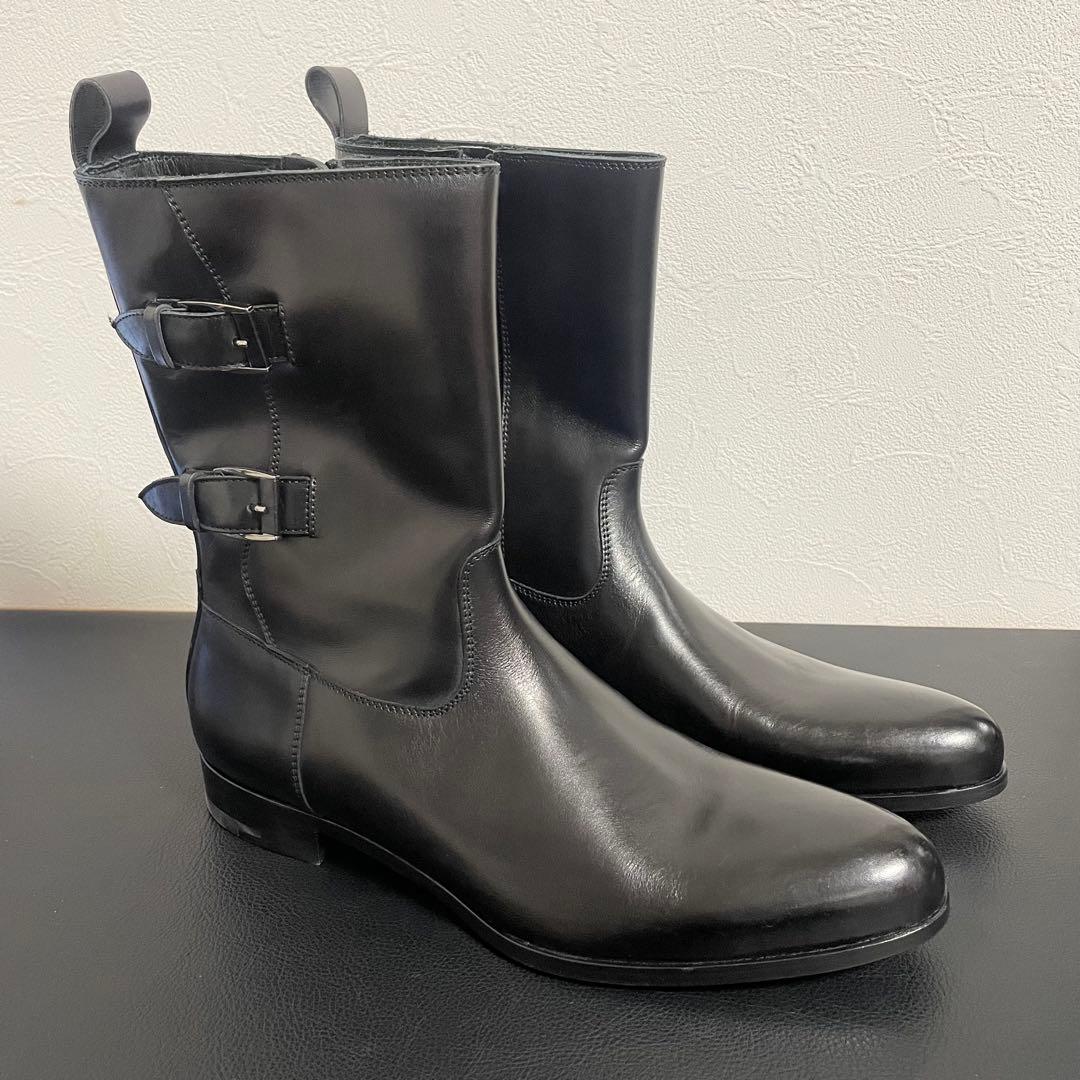 Ermenegildo Zegna (ゼニア)レザーブーツ 25.5cm 黒色