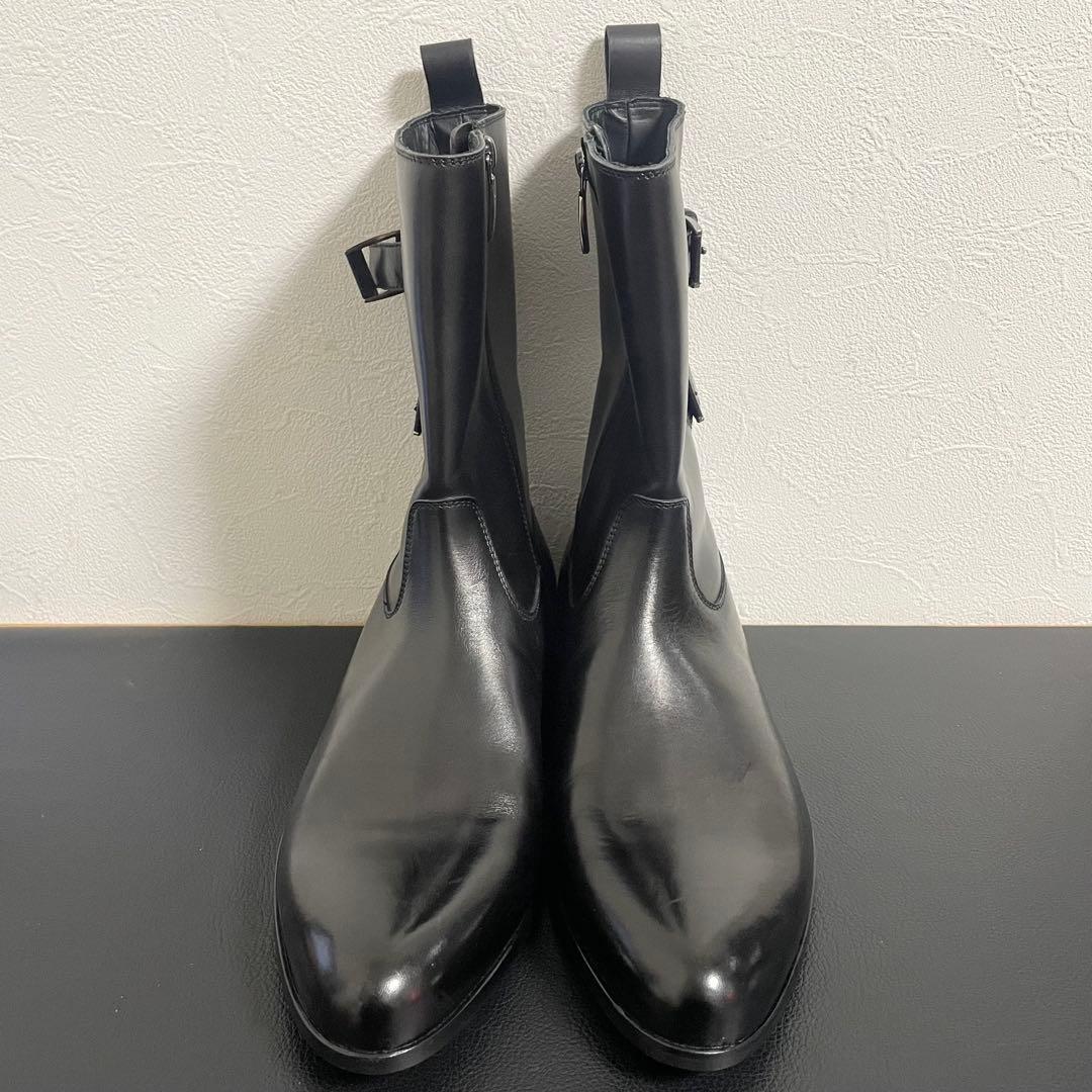 Ermenegildo Zegna (ゼニア)レザーブーツ 25.5cm 黒色