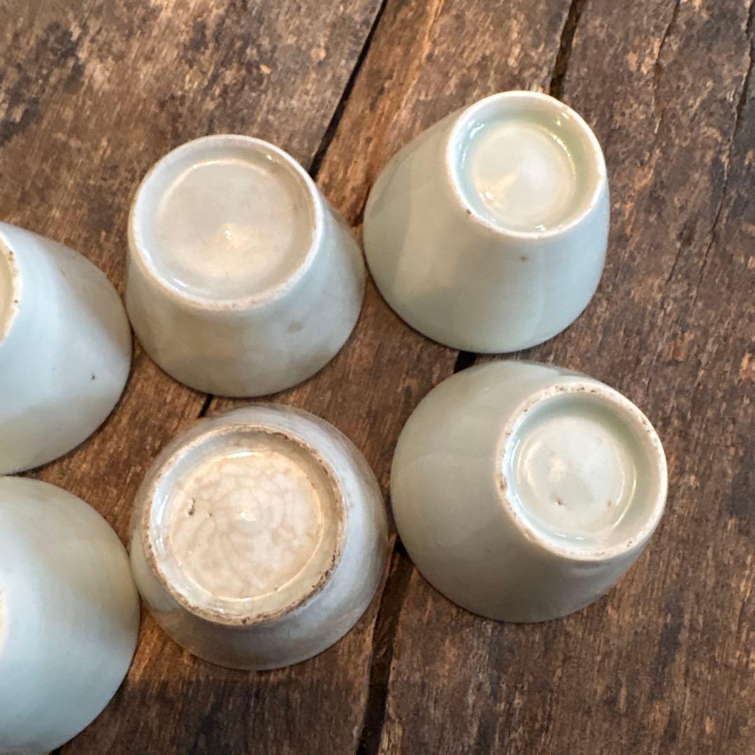 古伊万里 白磁 小猪口 10点 保存箱