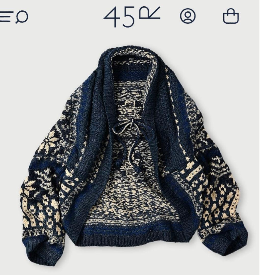 45R ハンドニットのボレロ（インディゴ） 45Rハンドニットのボレロ（インディゴ）: WOMEN｜45R