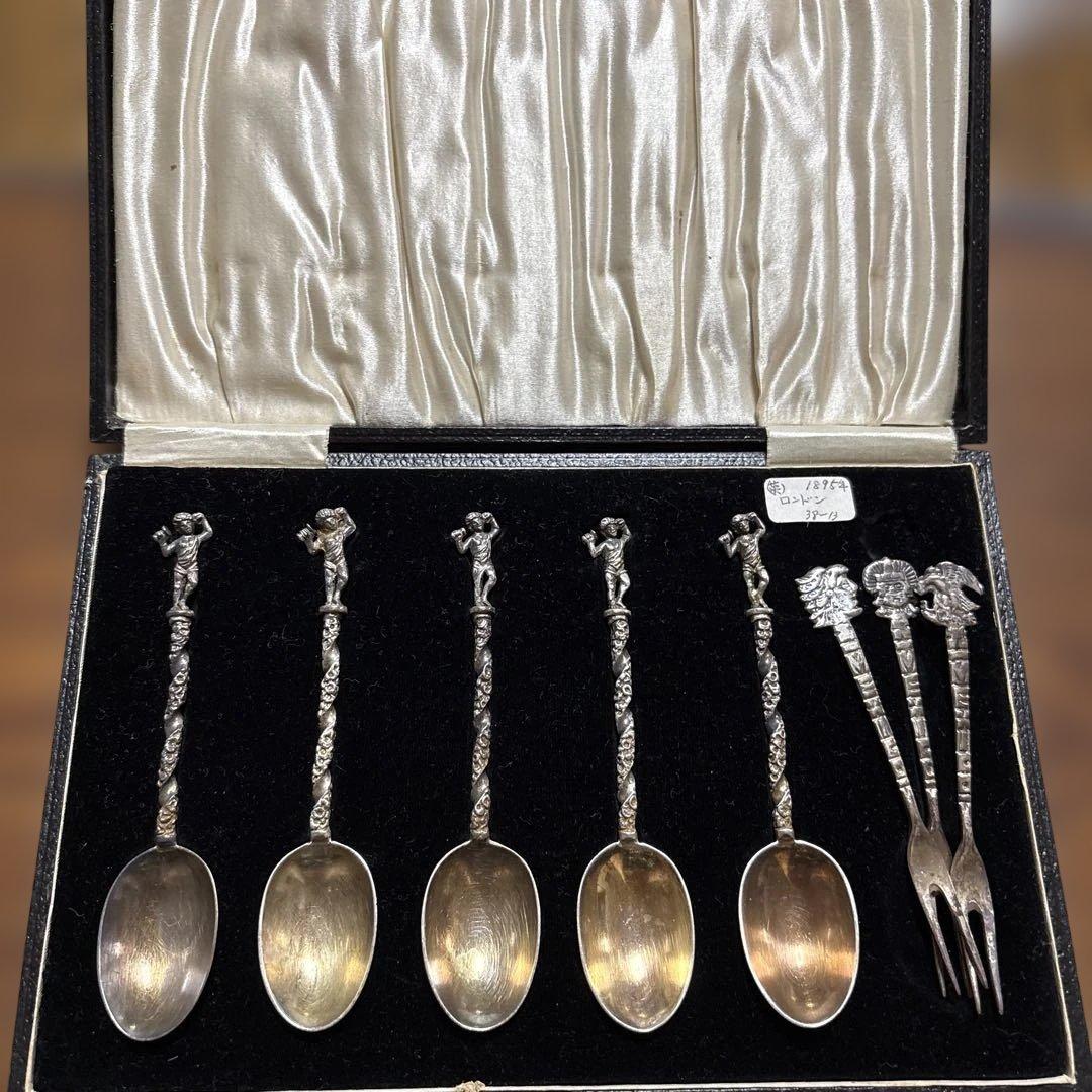ロンドン　アンティーク　スプーン イギリス,ロンドン「ティースプーン6本セット」《アンティックかとう》