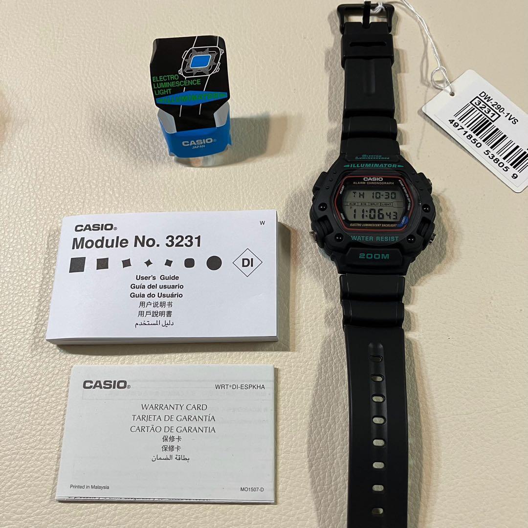 カシオ　DW-290-1 デジタルウォッチ　未使用　生産終了モデル　激レア CASIO カシオ 【生産完了】<bc>DW-290-1 メンズ 腕時計 20気圧防水 10