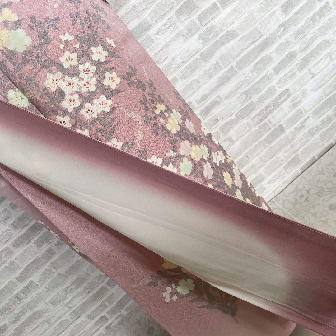 訪問着 フルセット 桔梗 小花 可愛らしい花 春爛漫 手刺繍 着物 Q5