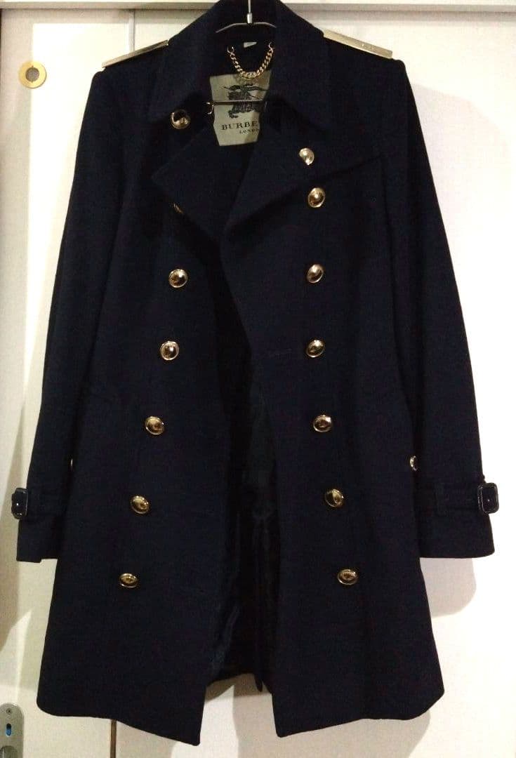 バーバリー ロンドン ウールカシミヤ混 ナポレオンコート Pコート