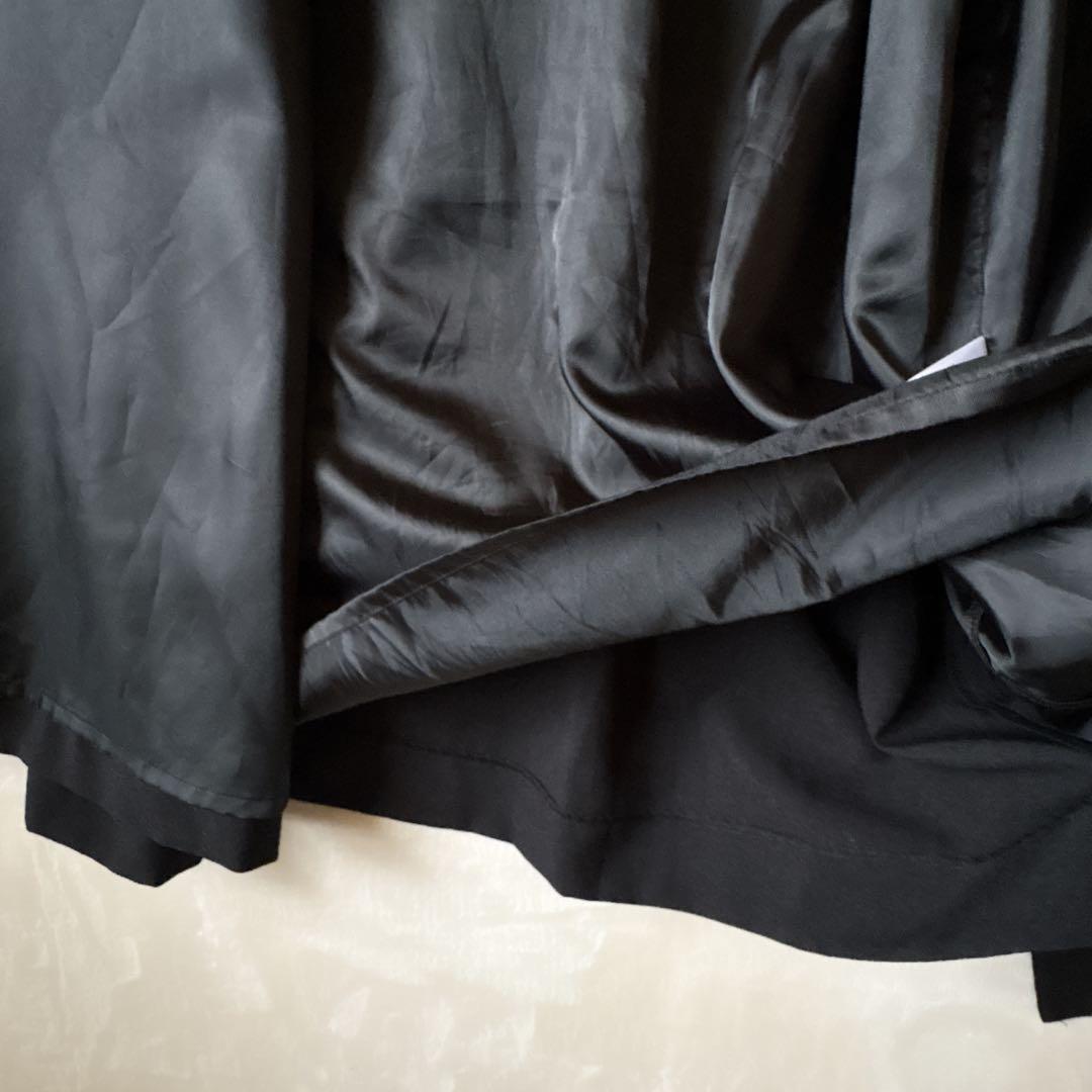 T088美品ハレSQUAREサムエコート和装着物羽織キモノ袖オーバーサイズ黒F