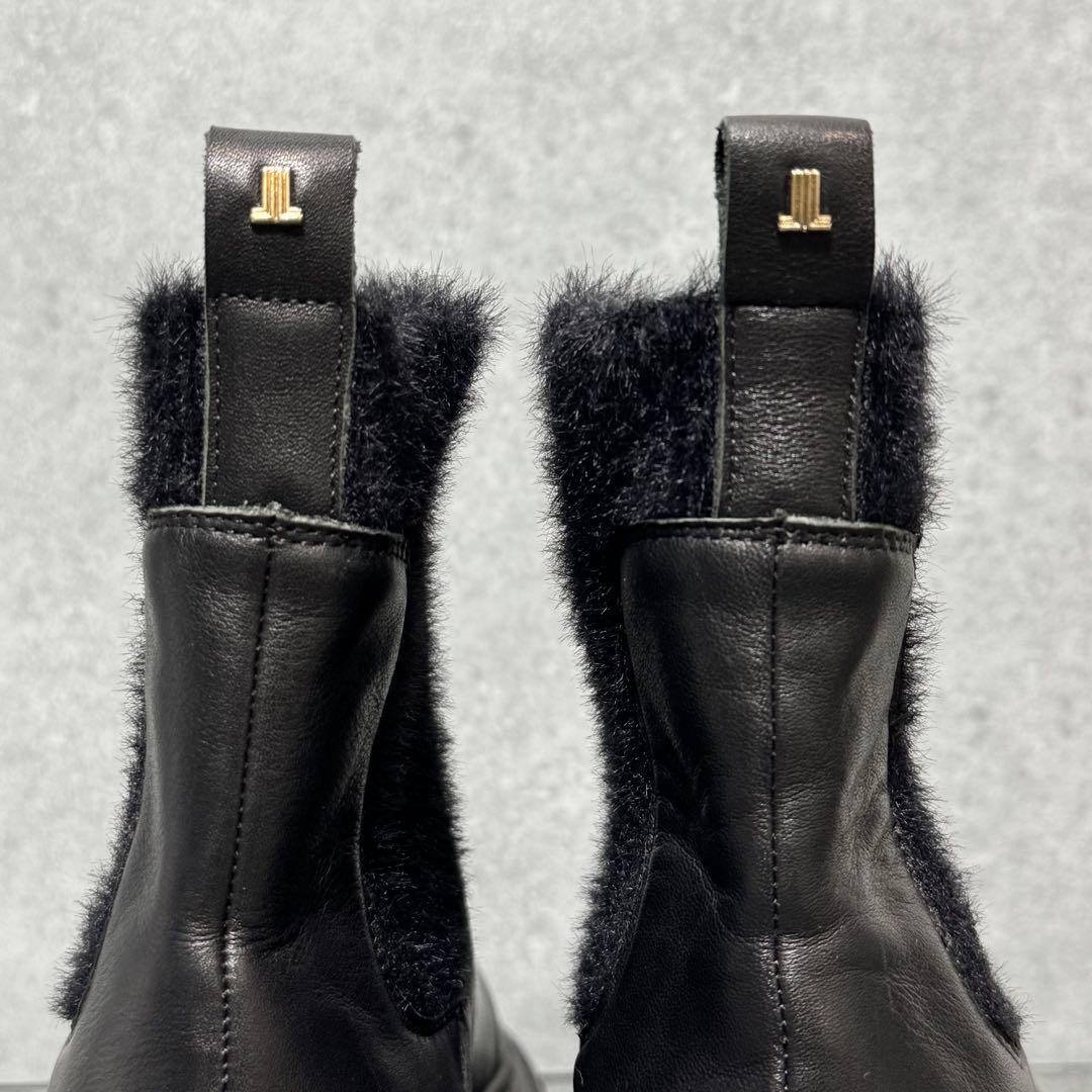 LANVIN on Blue サイドゴア ブーツ ニット ボア S 22.0cm