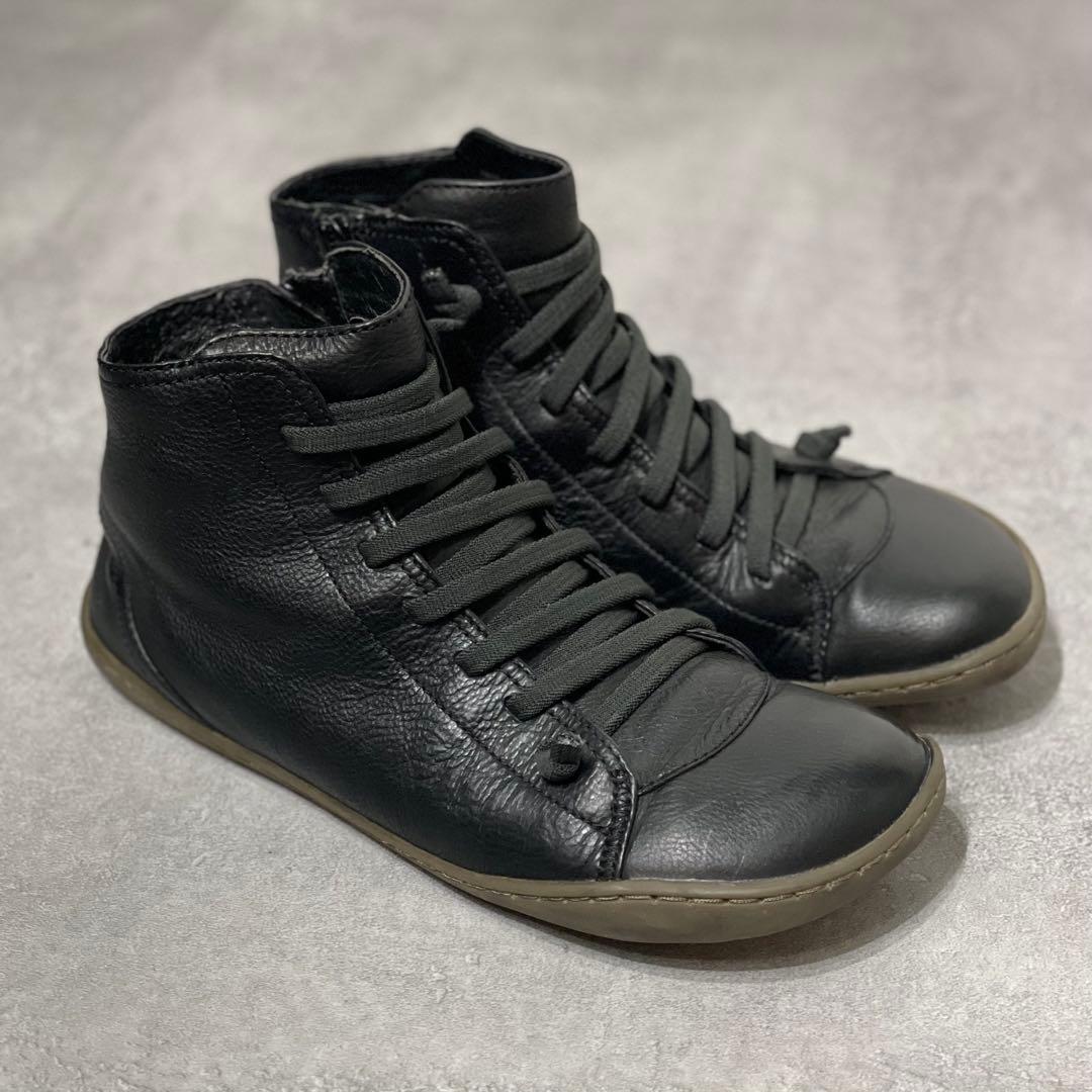 美品》カンペール ペウカミハイカット サイドジップ ブラック 38