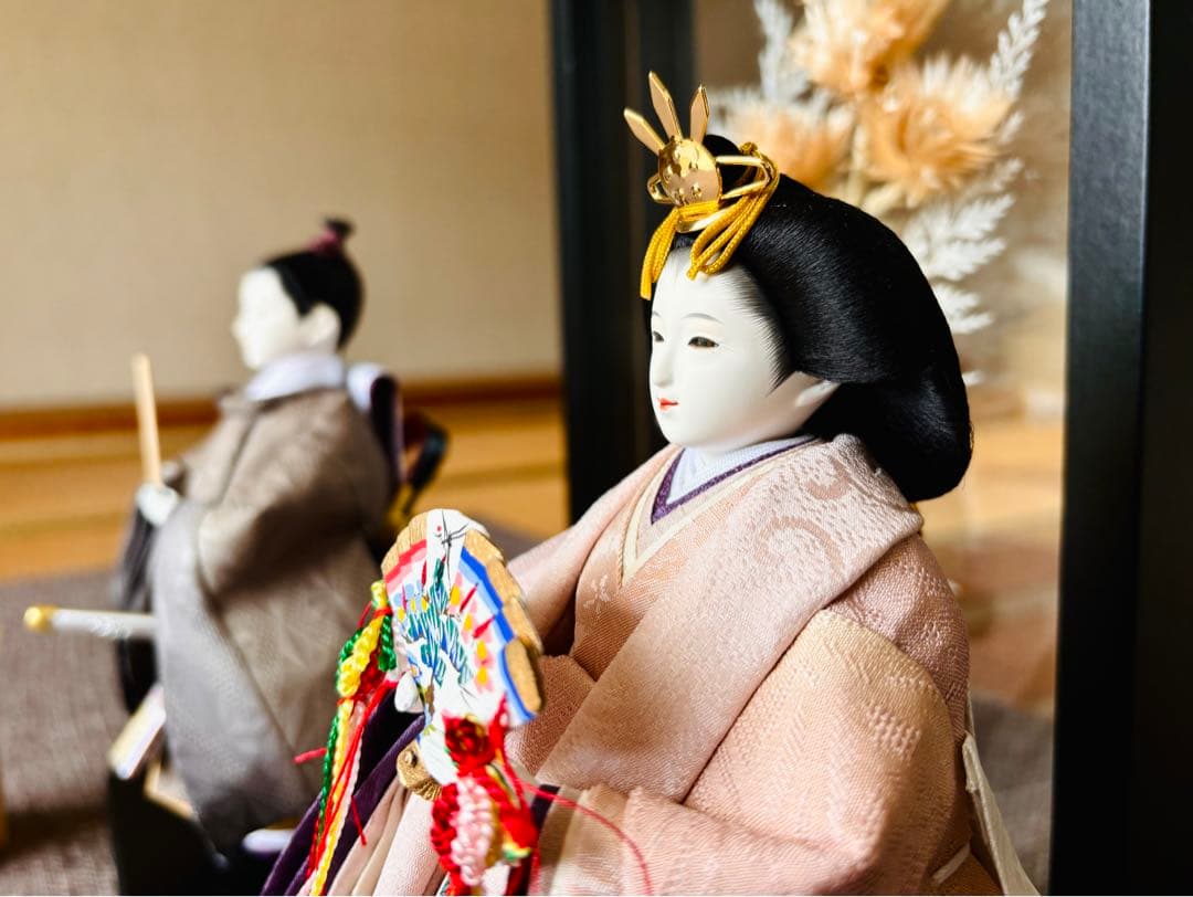 【シーズン終了特価】【新品未使用】【正絹暈し染芥子親王】【立ち雛】