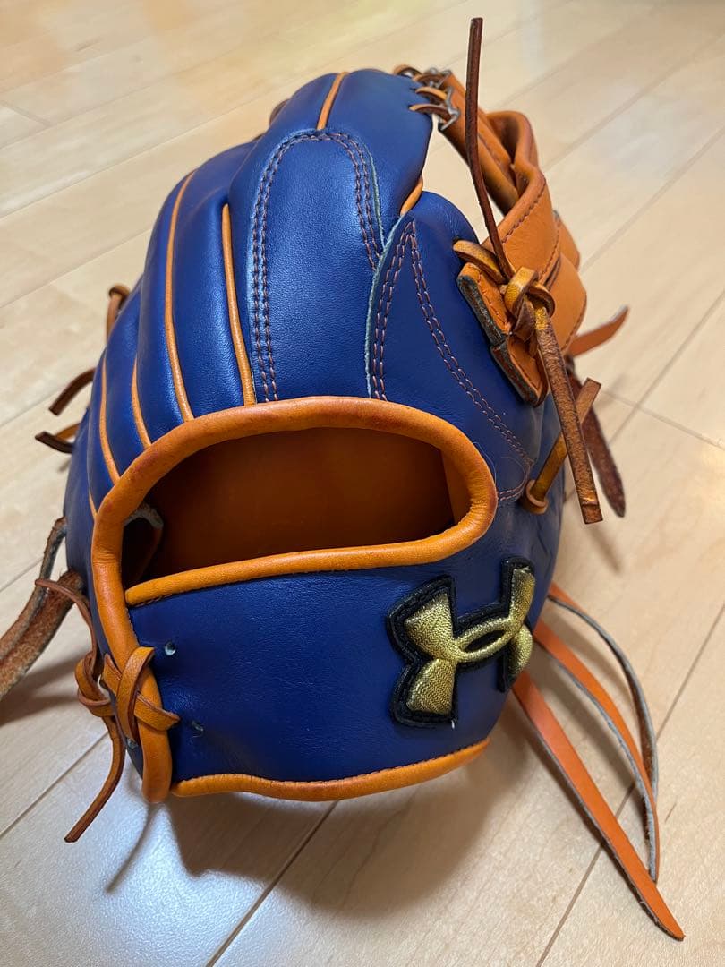 アンダーアーマ 軟式 グローブ 青 オレンジ オーダー 中古 オール