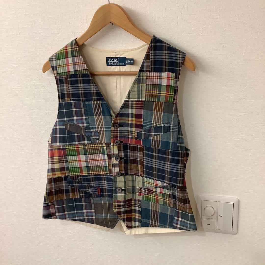 ラルフローレン パッチワークベスト ポロカントリー RRL Mサイズ 美品