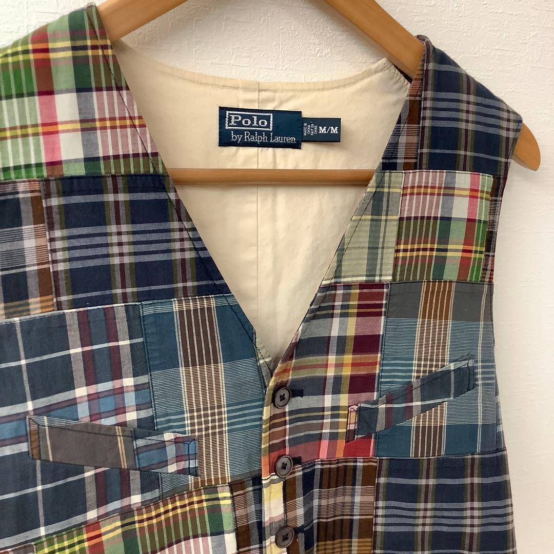 ラルフローレン パッチワークベスト ポロカントリー RRL Mサイズ 美品