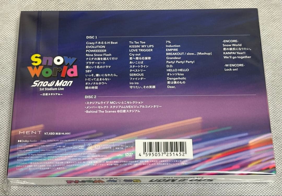 DVD】 Snow Man 1st Stadium Snow World - メルカリ