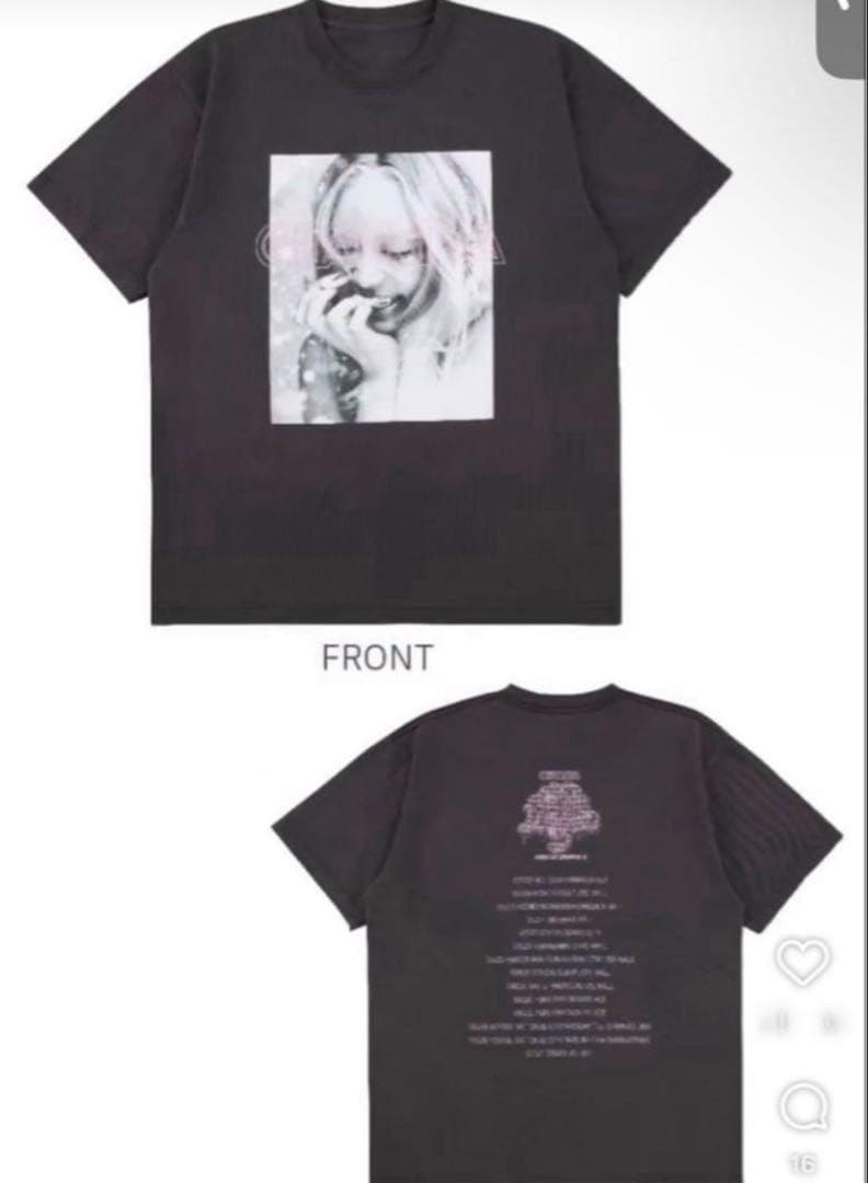 ちゃんみな ツアー ブラック Tシャツ 前面印刷 Lサイズ 完売 希少 レア