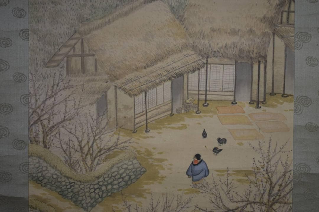 真作/華門/田家梅花図/布袋屋掛軸HE-635 - メルカリ