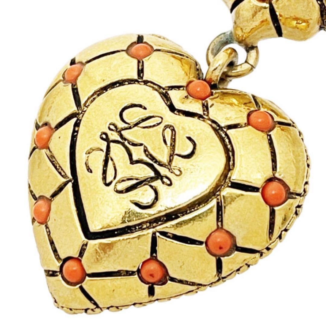 正規品 美品 ロエベ ヴィンテージ ブローチ ハート バッチ 【TT14690