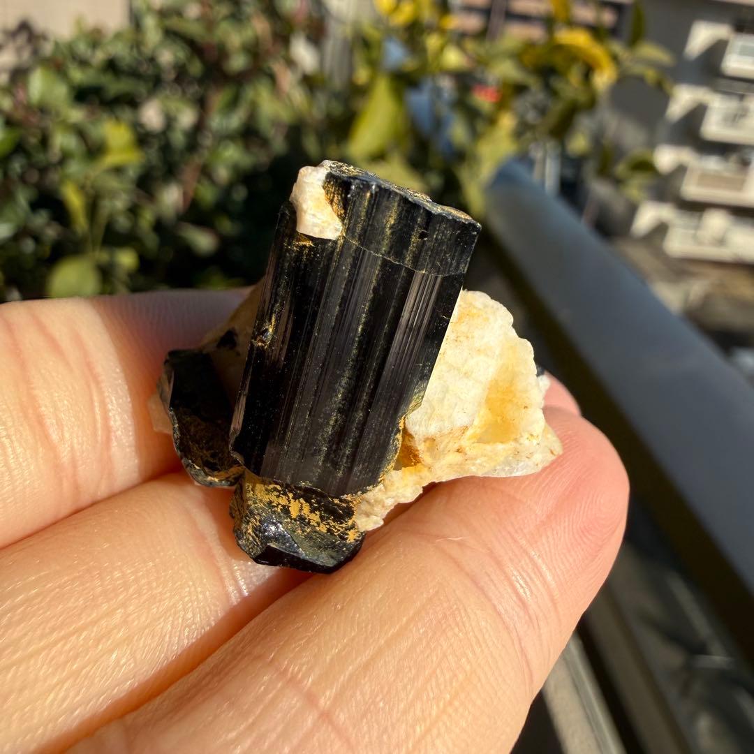 ヒマラヤ産 ブラックトルマリン 母岩付き 15g 水晶 原石 自然石 鉱物