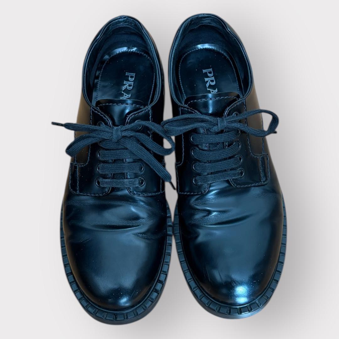 ★24AW PRADA プラダ レザー シューズ 靴 7.0 26.0cm