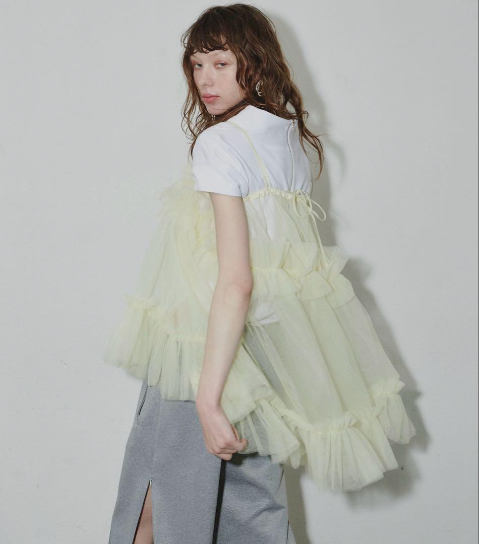 チュールボリュームフリルキャミソールチュニック J1U - メルカリ