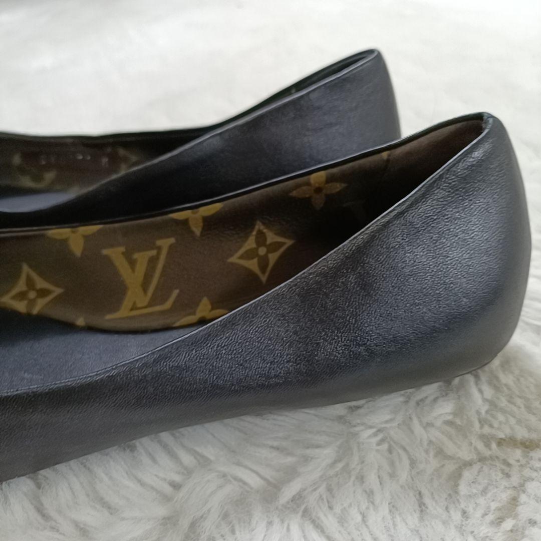 希少✨ルイヴィトン フラットシューズ モノグラム リボン ブラック 23.5cm