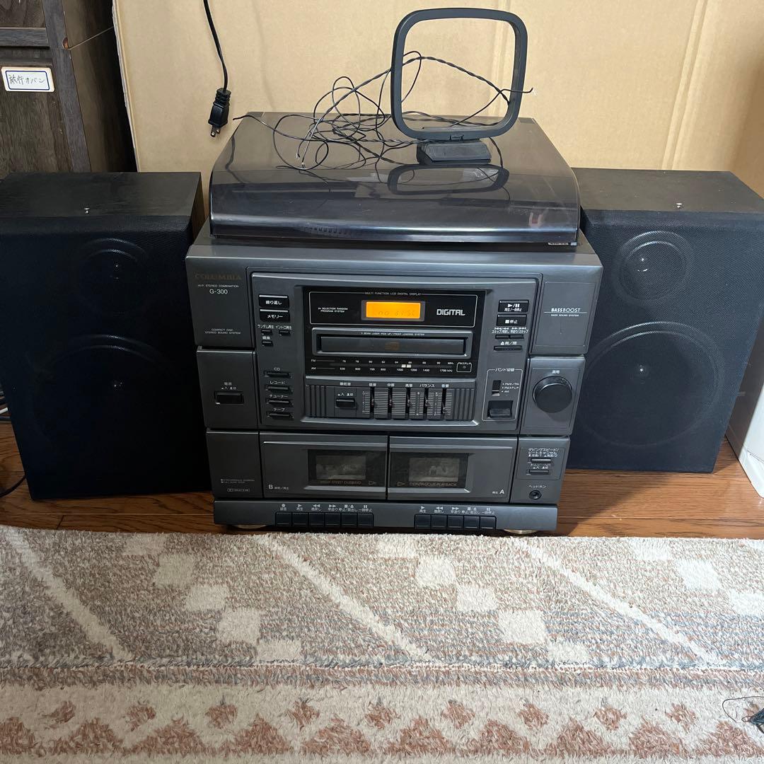 コロムビア ステレオコンポ レコード CD カセット ラジオ G-300 - メルカリ