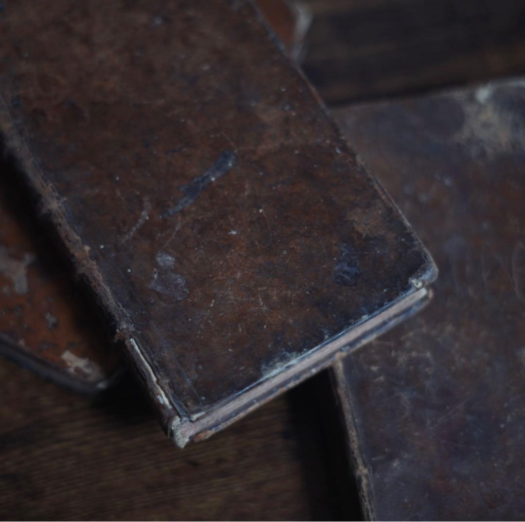 1700年代頃の希少な革装丁の洋書【3set】古書 アンティーク インテリア