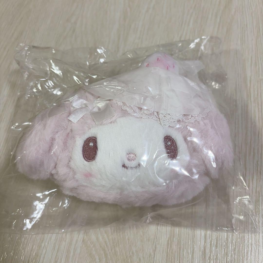 マイメロ 白いちご フェイス型ポーチ 新品未使用、未開封 マイメロディ フェイス形ポーチ 白いちごのティータイム sanrio