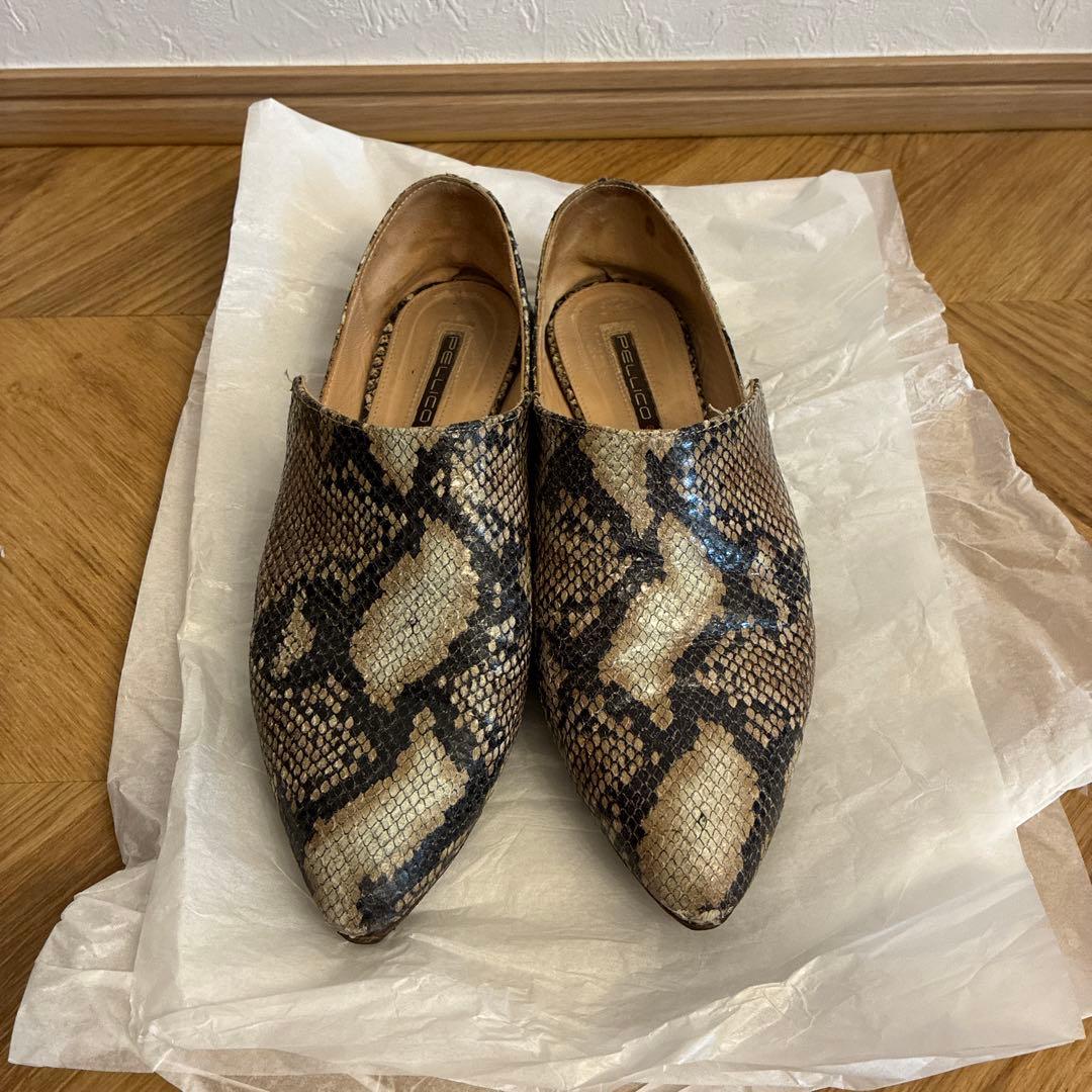PELLICO SUNNY 本革ヘビ柄フラットシューズ - メルカリ