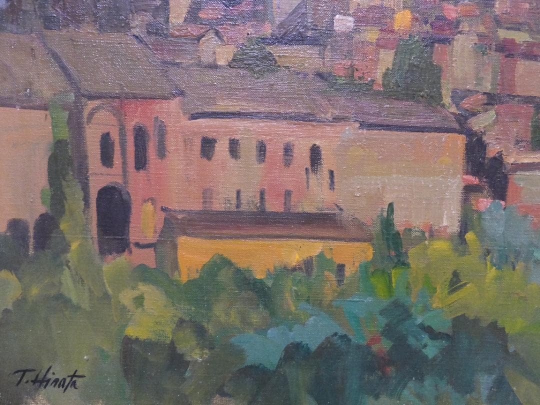 ☆油彩画☆平田鉄男 「スペインエステーリャ サン・ミゲル教会