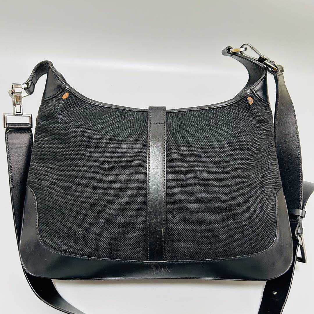 GUCCI グッチ ジャッキー レザー キャンバス ショルダーバッグ