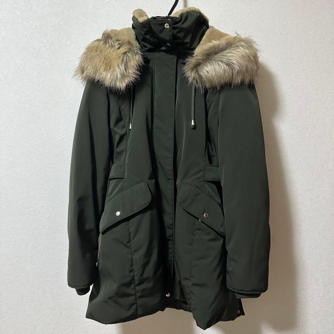 ZARA ファー付きモッズコート ZARA TRF ザラ モッズコート カーキ ボアライナー ファー付き｜Yahoo