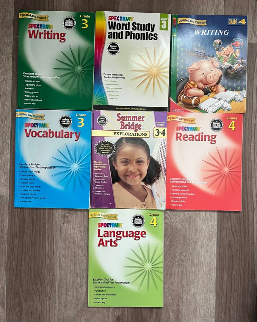 Spectrum 英語学習セット3年生 4年生向け Spectrum Grade 4 Language Arts Workbook, English Grammar, Parts of