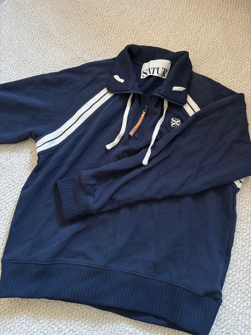 トップス SATUR Lawton Half Zip-up Sweatshirt Lawton Half Zip-up Sweatshirt - Black | ファッション通販サイト NUGU