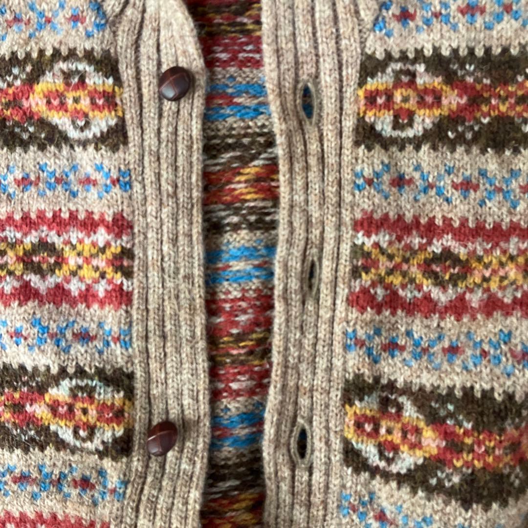 Jamieson's スコットランド製 フェアアイル柄シェットランドニット