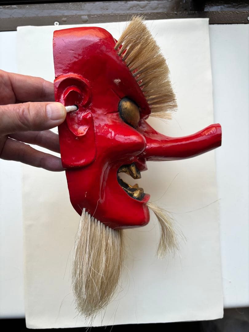 能面 神楽面 鬼 作家物 木彫り - メルカリ