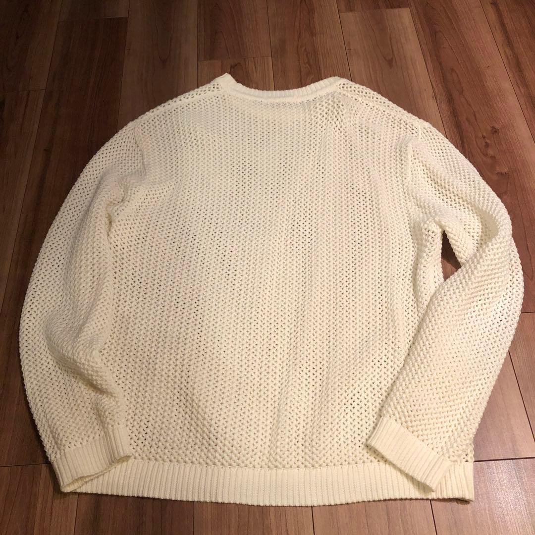 SUPREME シュプリーム ニット セーター 刺繍 ボックスロゴ 白Lサイズ