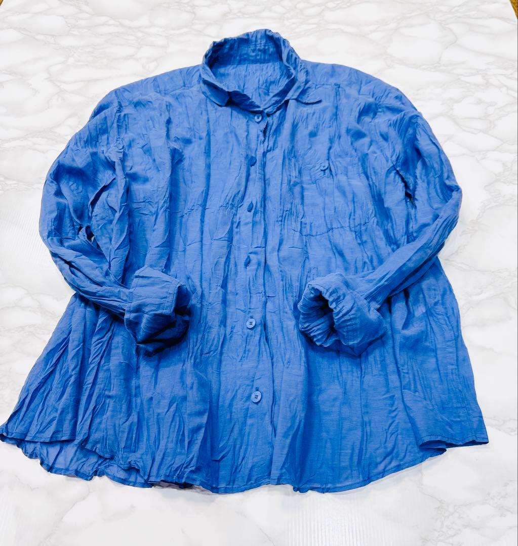 2023年モデル プリーツプリーズ シャツ サイズ3 麻 リネン 大きい