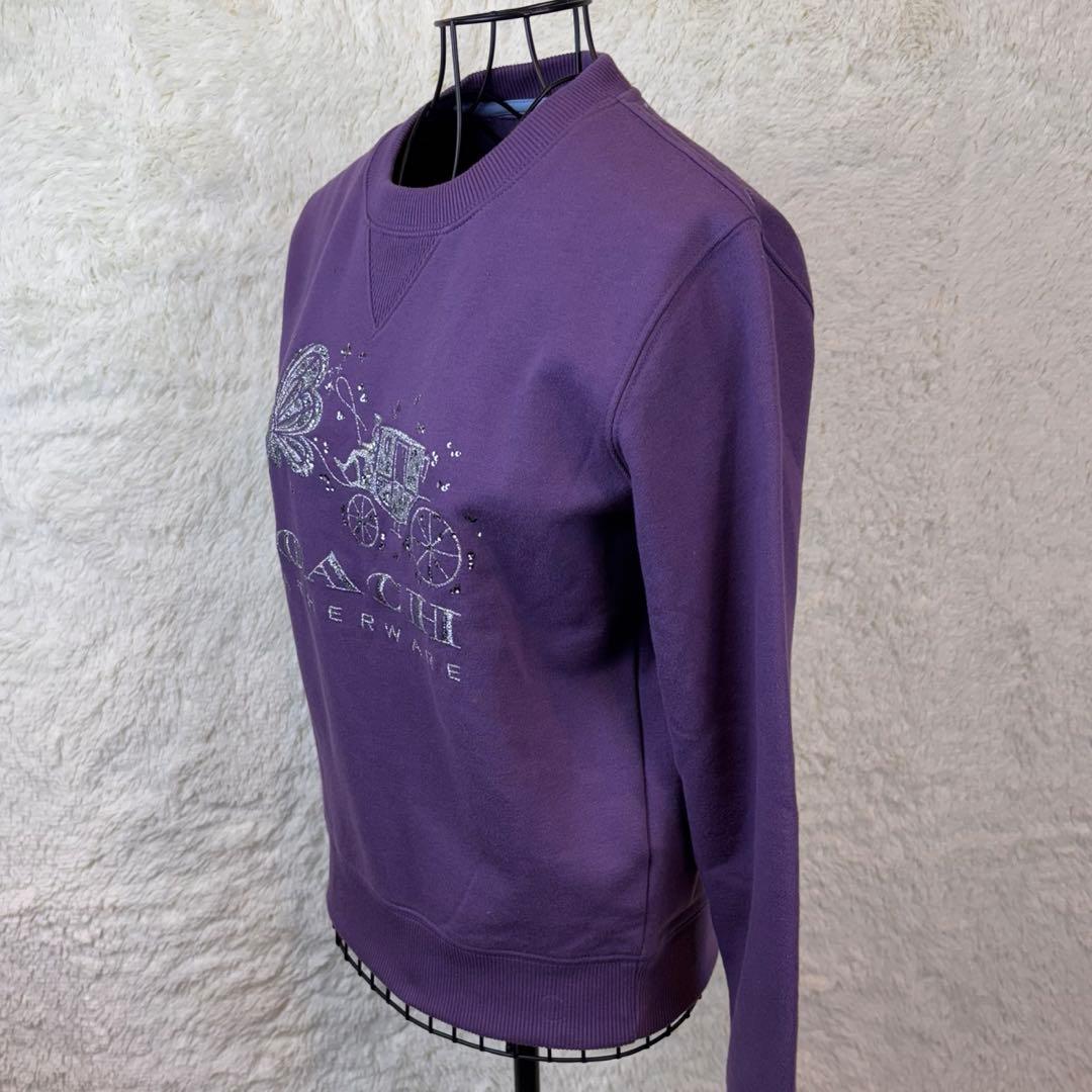 ☆COACH☆XS☆紫トレーナー☆ KikoMizuharaコラボ☆シルバー刺繍