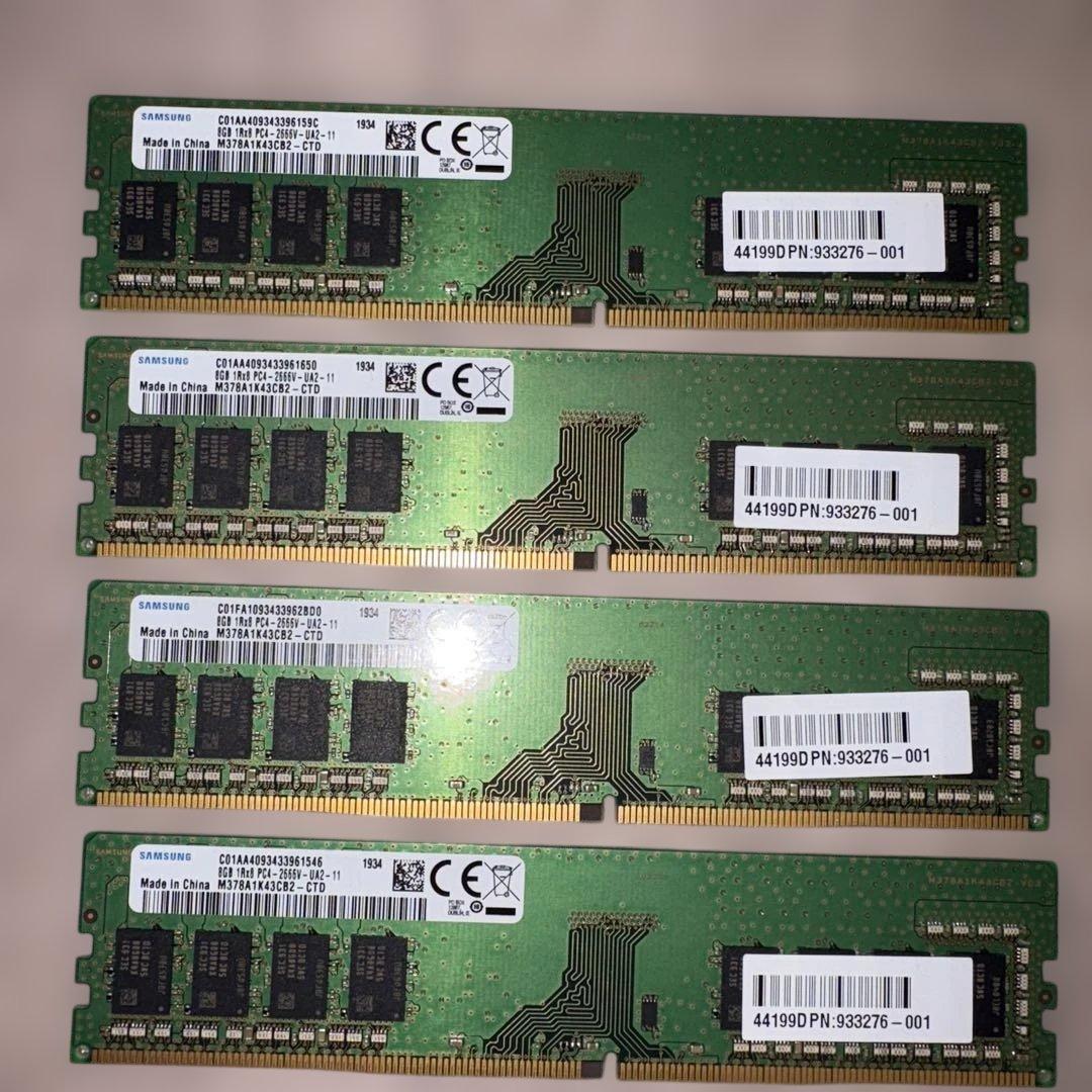 SAMSUNG 8GB PC4-2666V 4枚 Samsung DDR4 8GB 2666MHz PC4-2666V-UA2-11 1Rx8 Memory RAM Card | eBay