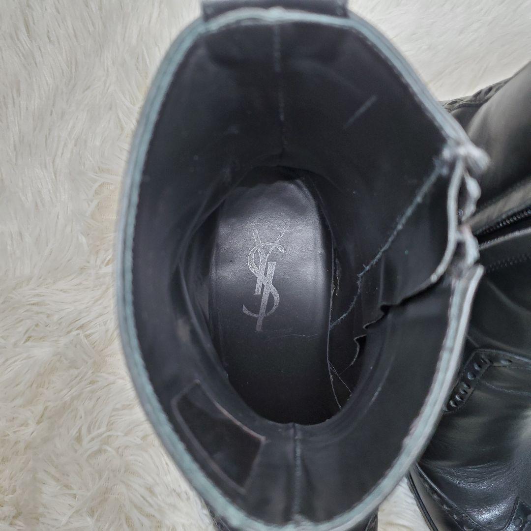 【美品】イヴサンローラン　ジョニーブーツ　サイドジップ　黒　レザー　26.5cm