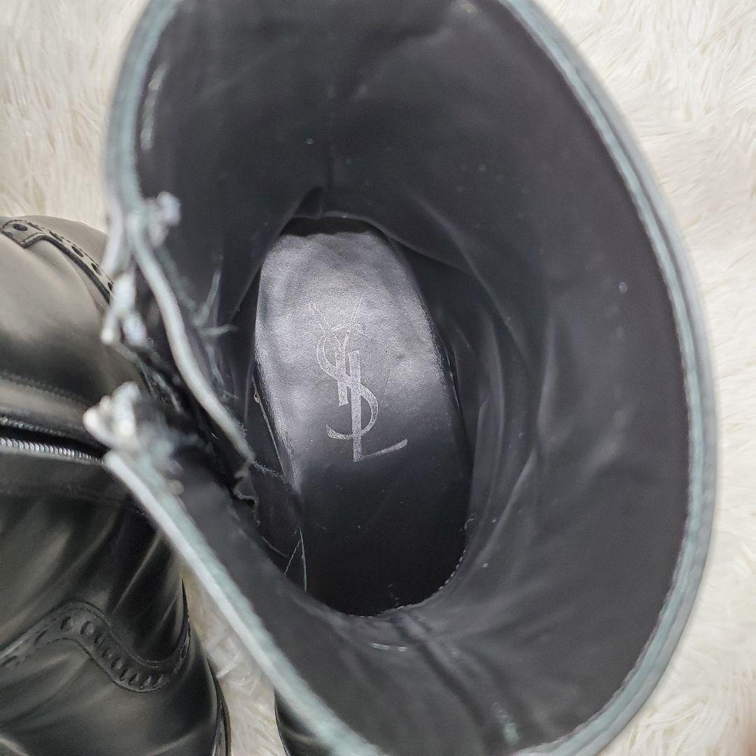 【美品】イヴサンローラン　ジョニーブーツ　サイドジップ　黒　レザー　26.5cm