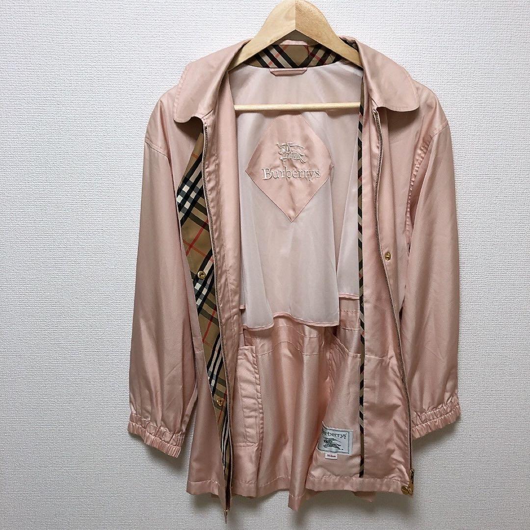 バーバリー ブルゾンコート 金ボタン ピンク ノバチェック - メルカリ
