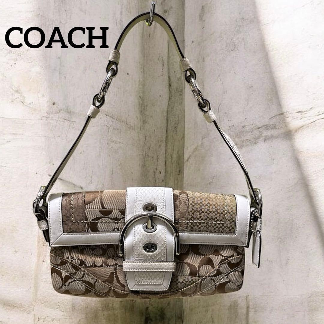 な*み様 【希少】COACH ソーホー パッチワーク シグネチャー パイソン シ 楽天市場】【バッグ】COACH コーチ ソーホー シグネチャー サッチェル