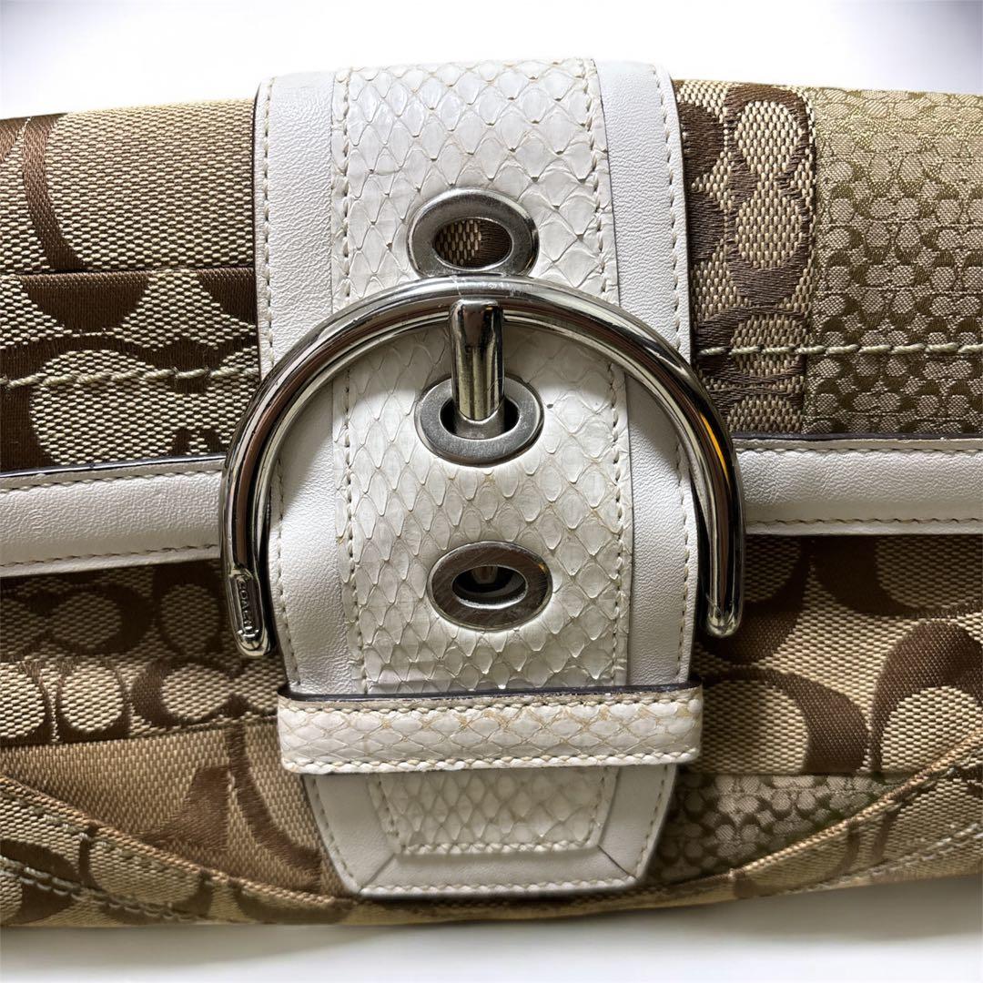 希少】COACH ソーホー パッチワーク シグネチャー パイソン ショルダー