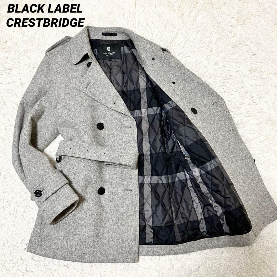 ✨美品✨ブラックレーベルクレストブリッジ　Ｐコート　ダブル　キルティング M ブルーレーベルクレストブリッジ BLUE LABEL CRESTBRIDGE ナチュラル