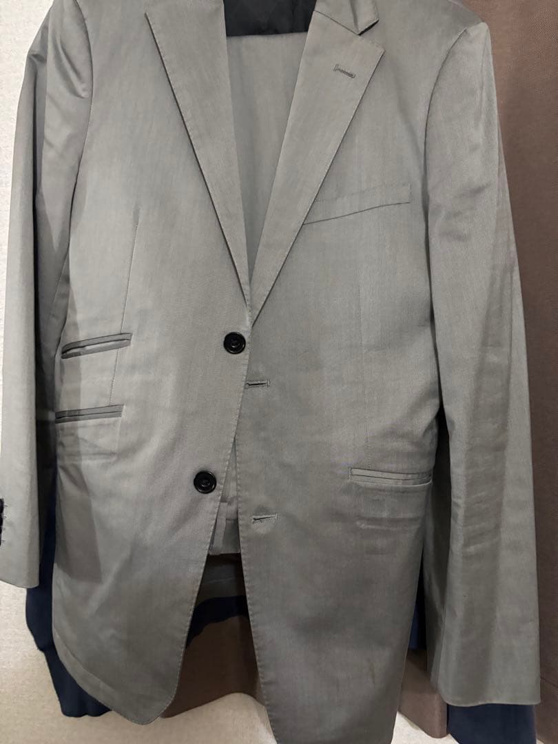 極美品 バーバリーブラックレーベル スーツセットアップ グレー M