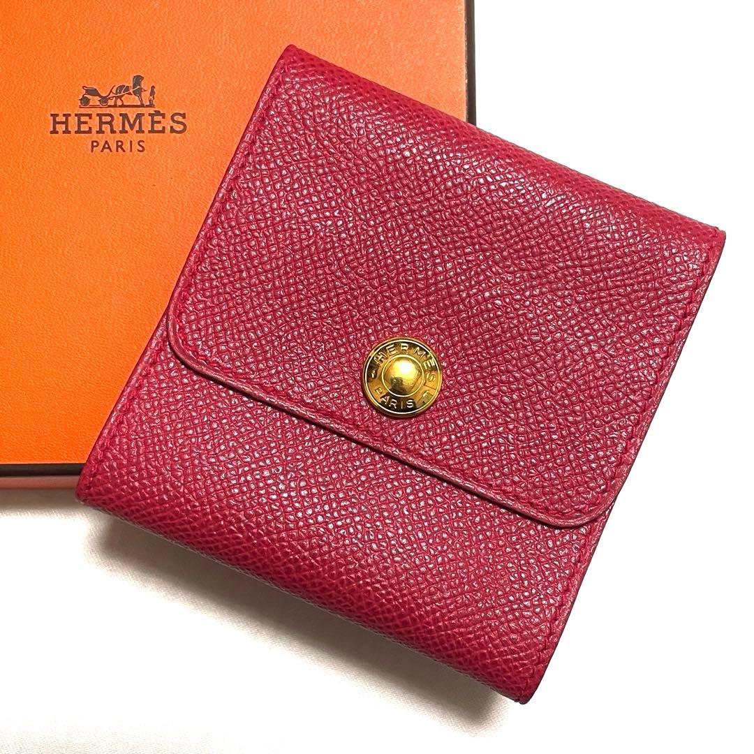 極美品】HERMES アラジフ ポストイットケース セリエボタン 赤 - メルカリ