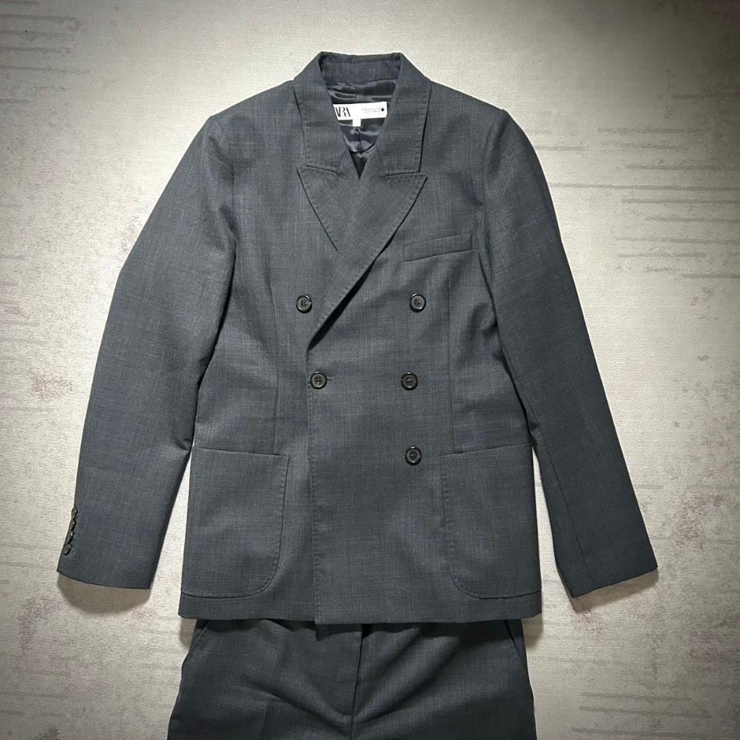 超美品 ZARA スーツセットアップ M ダブル ブレスト ZARA - ZARA ザラ ダブルブレスト テーラードジャケット スーツ