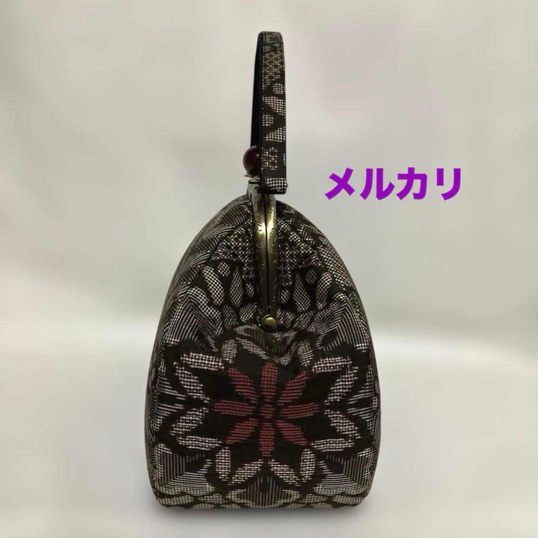 龍郷 泥大島紬 ハンドメイド がま口バッグ 和柄 着物バッグ - メルカリ